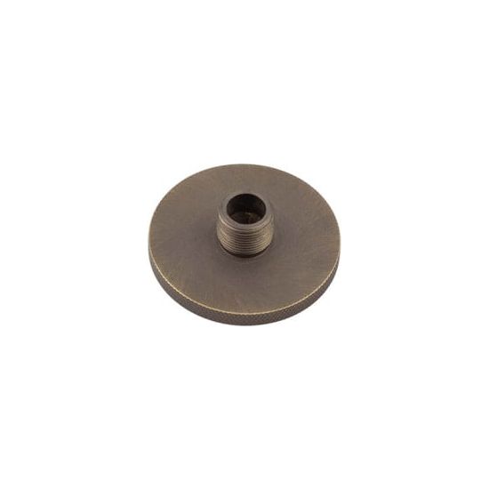 Burlington Knurled Bases to Suit Wall Mounted Doorstops 50mm Dia Antique Brass - BUR969AB - Choice Handles