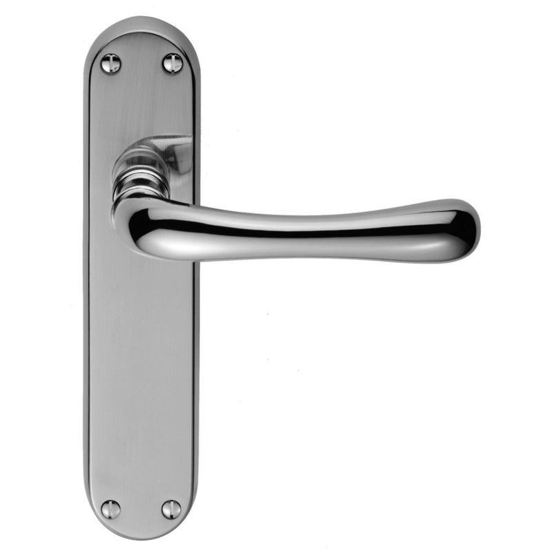 Carlisle Brass - Ibra Lever On Backplate - Latch - Polished Chrome - CBL12CP - Choice Handles