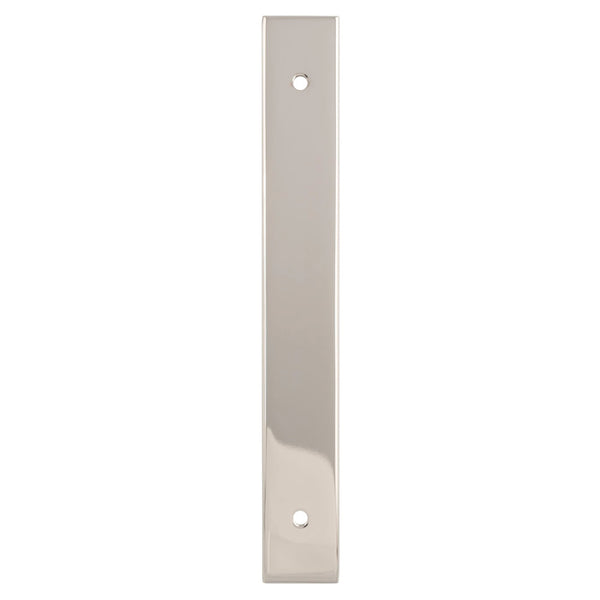 Alexander and Wilks - Rectangular Cabinet Pull Backplate - Polished Nickel-168x22x3mm - 128mm c/c - AWBP128PN - Choice Handles