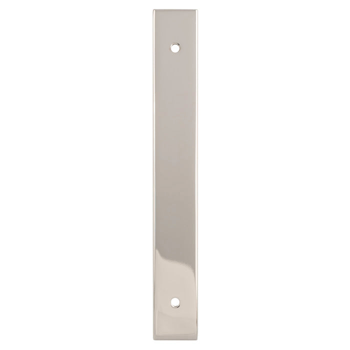 Alexander and Wilks - Rectangular Cabinet Pull Backplate - Polished Nickel-168x22x3mm - 128mm c/c - AWBP128PN - Choice Handles