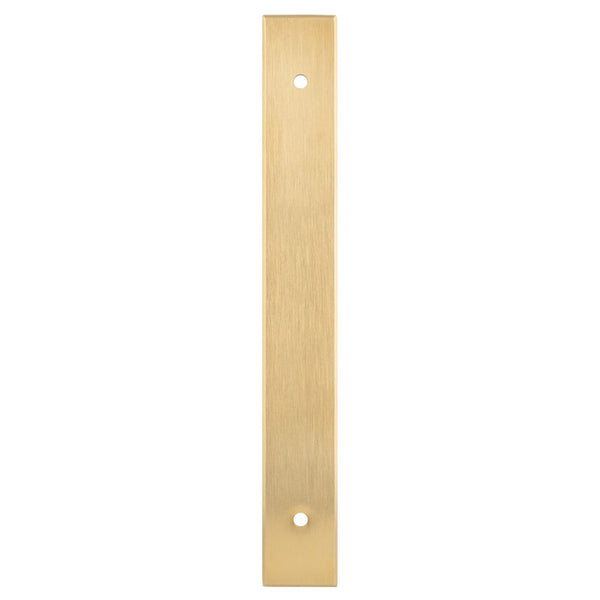 Alexander and Wilks - Rectangular Cabinet Pull Backplate - Satin Brass PVD-168x22x3mm - 128mm c/c - AWBP128SBPVD - Choice Handles