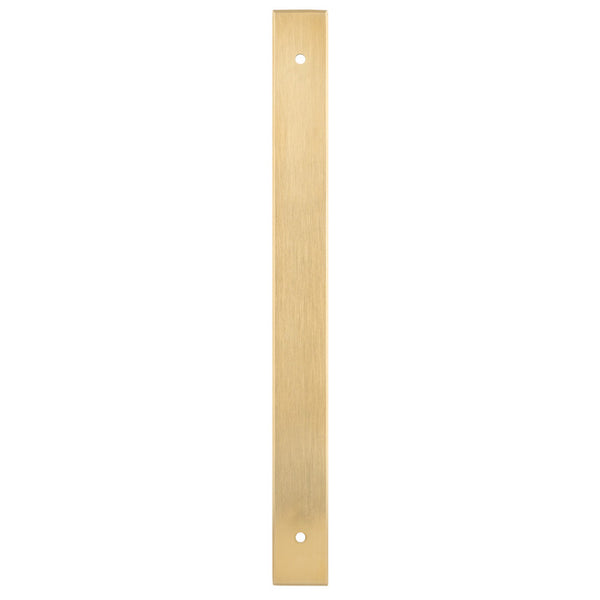Alexander and Wilks - Rectangular Cabinet Pull Backplate - Satin Brass PVD-232x22x3mm - 192mm c/c - AWBP192SBPVD - Choice Handles