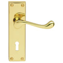 Carlisle Brass - Victorian Scroll Lever on Lock Backplate - Polished Brass - DL54 - Choice Handles