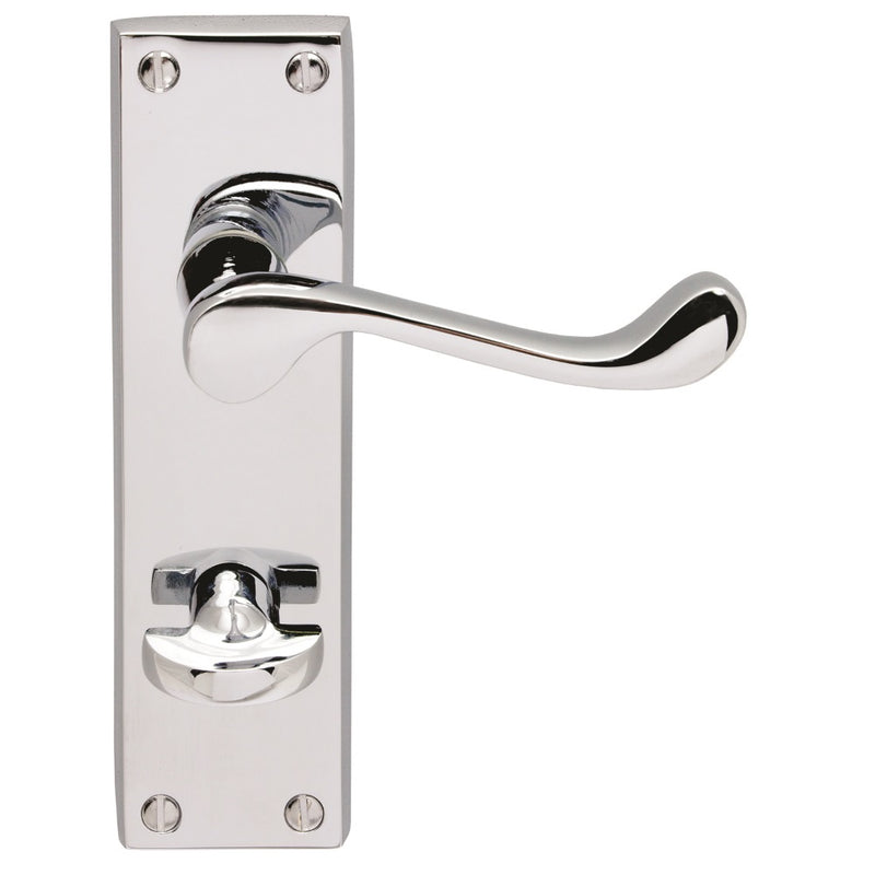 Carlisle Brass - Victorian Scroll Lever on WC Backplate - Polished Chrome - DL54WCCP - Choice Handles