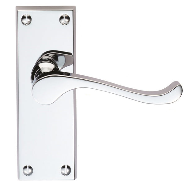 Carlisle Brass - Contract Victorian Scroll Lever on Latch Backplate - Polished Chrome - CBS55CP - Choice Handles