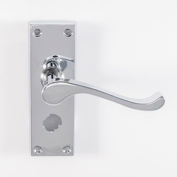 Carlisle Brass - Contract Victorian Scroll Lever on Privacy Backplate - Polished Chrome - CBS55WCCP - Choice Handles