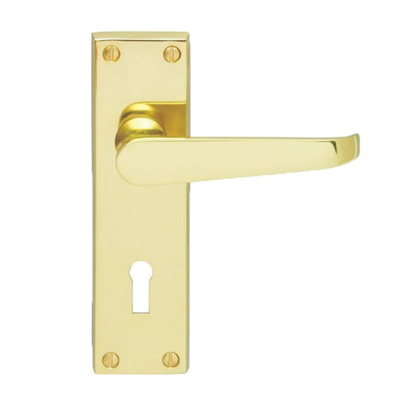 Carlisle Brass - Contract Victorian Lever on Lock Backplate - Polished Brass - CBV30 - Choice Handles
