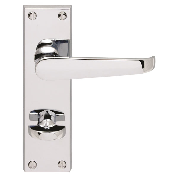 Carlisle Brass - Victorian Lever on WC Bathroom Backplate - Polished Chrome - M30WCCP - Choice Handles