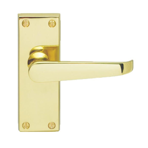Carlisle Brass - Contract Victorian Lever on Latch Backplate - Polished Brass - CBV31 - Choice Handles