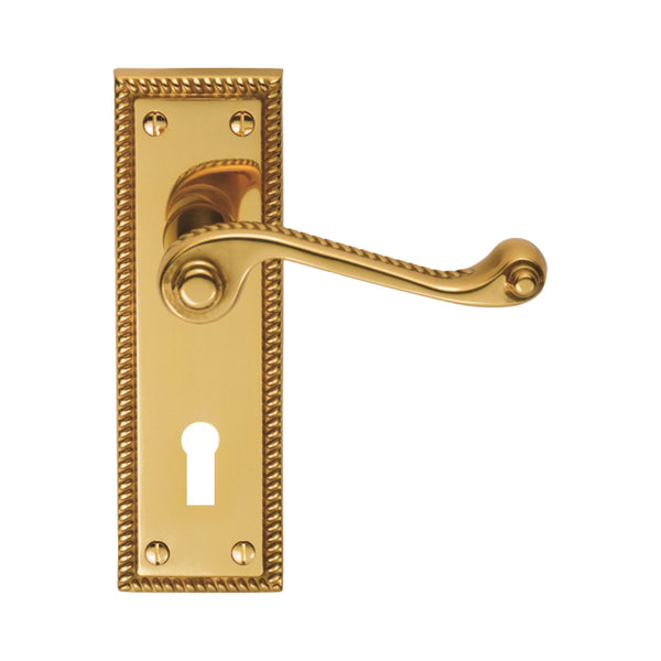 Carlisle Brass - Georgian Lever on Backplate Lock Contract - Polished Brass - CBG1 - Choice Handles