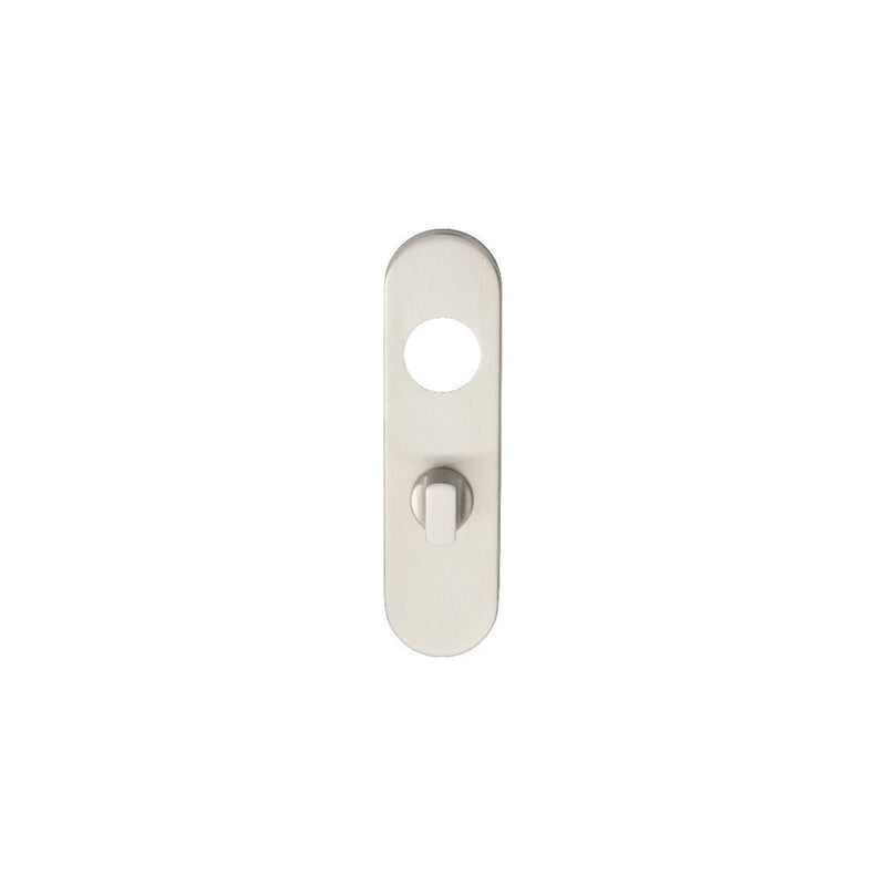 Eurospec - 170 X 45 X 8Mm Steelworx Radius Backplates - Bathroom (57mm C/C) + Small Turn & Release - Satin Stainless Steel - CPRT1170SSS - Choice Handles