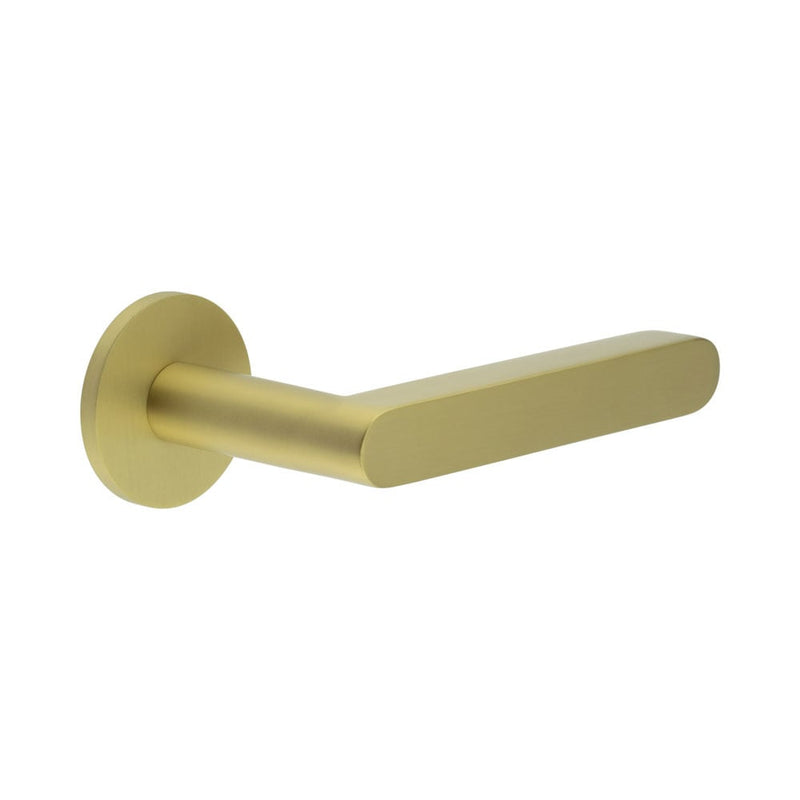 CR-101 Satin Brass Sprung Round Rose Door Handle - CR-101A1SB - Choice Handles