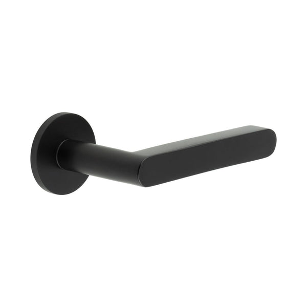 CR-101 Black Fixed Dead Round Rose Door Handle - CR-101A3MB - Choice Handles