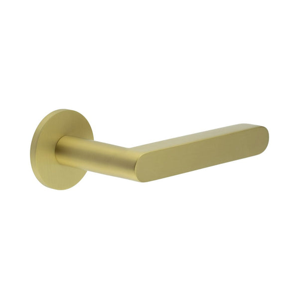 CR-101 Satin Brass Fixed Dead Round Rose Door Handle - CR-101A3SB - Choice Handles