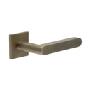 CR-101 Antique Brass Sprung Square Rose Door Handle - CR-101B1AB - Choice Handles