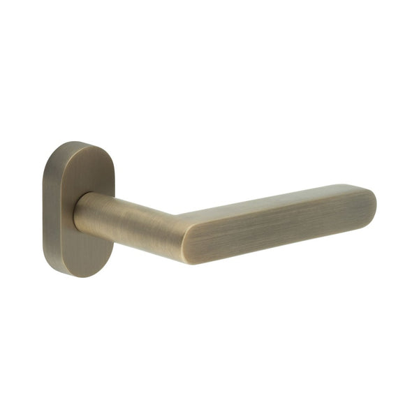 CR-101 Antique Brass Multi Point Oval Rose Door Handle - CR-101C4AB - Choice Handles