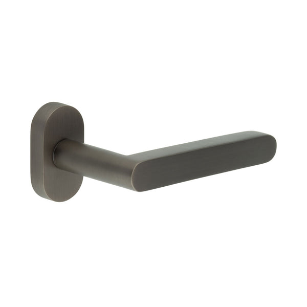 CR-101 Dark Bronze Multi Point Oval Rose Door Handle - CR-101C4DB - Choice Handles