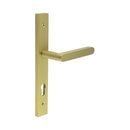 CR-101 Satin Brass Multi Point Backplate Door Handle - CR-101G4SB - Choice Handles