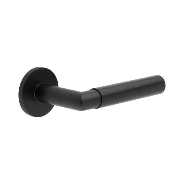 CR-102 Black Unsprung Round Rose Door Handle - CR-102A2MB - Choice Handles