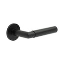 CR-102 Black Fixed Dead Round Rose Door Handle - CR-102A3MB - Choice Handles