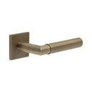 CR-102 Antique Brass Sprung Square Rose Door Handle - CR-102B1AB - Choice Handles