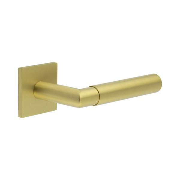 CR-102 Satin Brass Fixed Dead Square Rose Door Handle - CR-102B3SB - Choice Handles