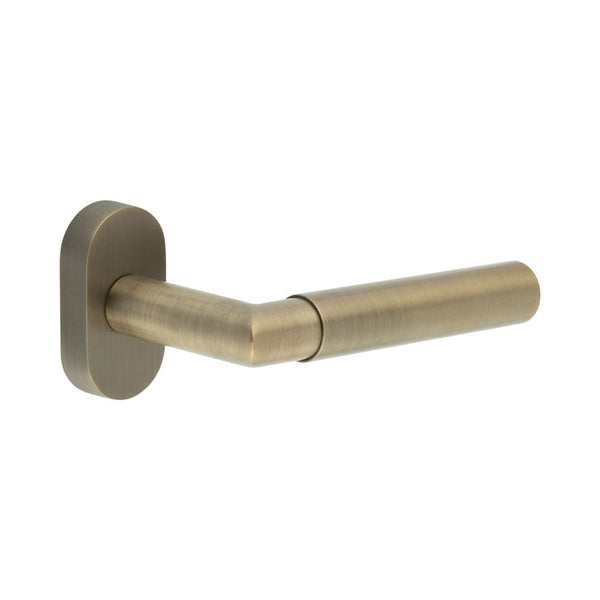 CR-102 Antique Brass Multi Point Oval Rose Door Handle - CR-102C4AB - Choice Handles