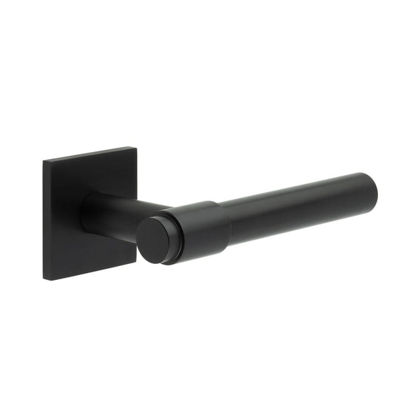 CR-103 Black Sprung Square Rose Door Handle - CR-103B1MB - Choice Handles