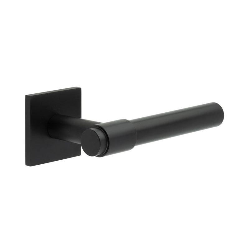 CR-103 Black Unsprung Square Rose Door Handle - CR-103B2MB - Choice Handles