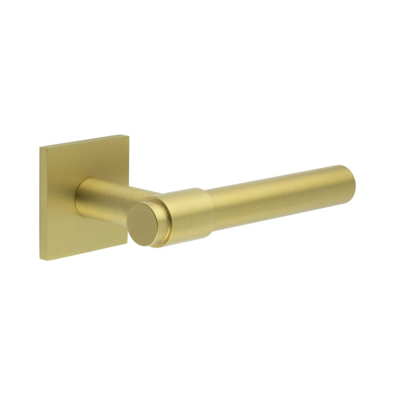 CR-103 Satin Brass Unsprung Square Rose Door Handle - CR-103B2SB - Choice Handles