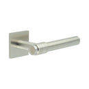CR-103 Satin Stainless Steel  Unsprung Square Rose Door Handle - CR-103B2SSS - Choice Handles
