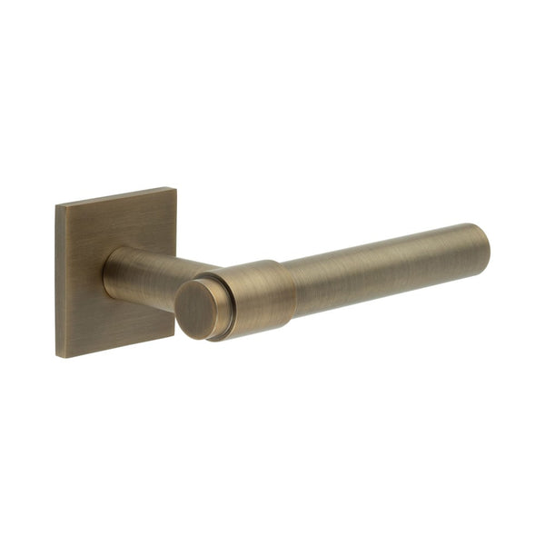 CR-103 Antique Brass Fixed Dead Square Rose Door Handle - CR-103B3AB