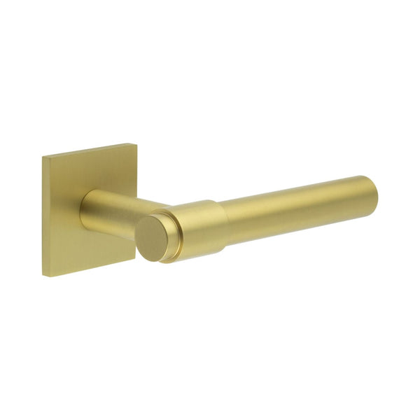CR-103 Satin Brass Fixed Dead Square Rose Door Handle - CR-103B3SB