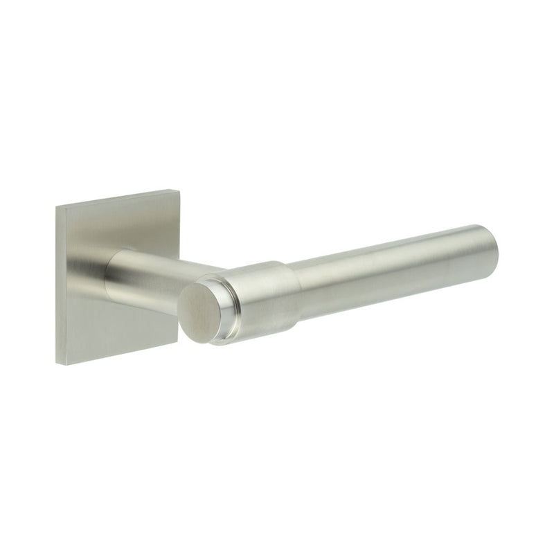 CR-103 Satin Stainless Steel  Fixed Dead Square Rose Door Handle - CR-103B3SSS - Choice Handles