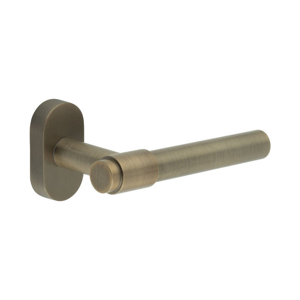 CR-103 Antique Brass Multi Point Oval Rose Door Handle - CR-103C4AB - Choice Handles