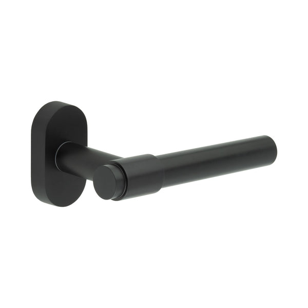 CR-103 Black Multi Point Oval Rose Door Handle - CR-103C4MB - Choice Handles
