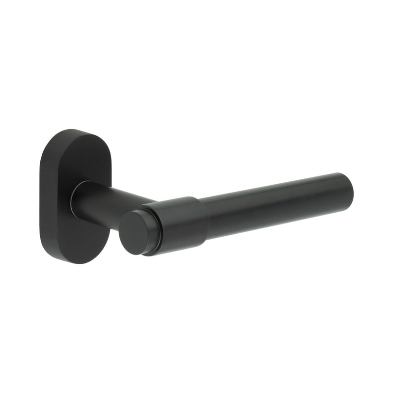 CR-103 Black Multi Point Oval Rose Door Handle - CR-103C4MB - Choice Handles