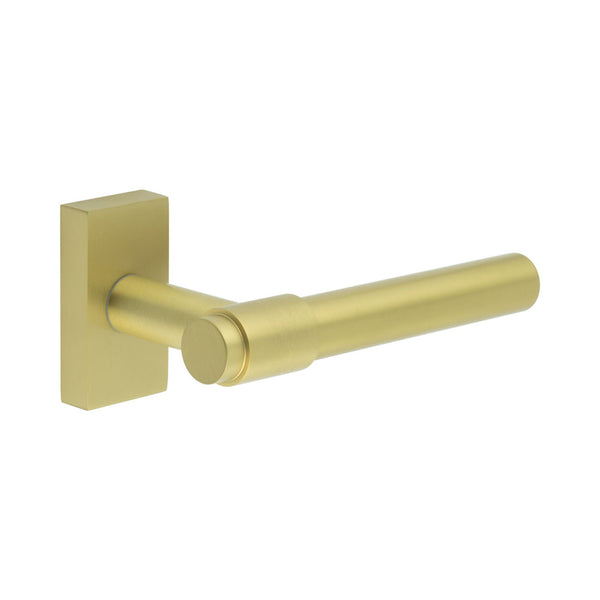 CR-103 Satin Brass Multi Point Rectangular Rose Door Handle - CR-103D4SB - Choice Handles