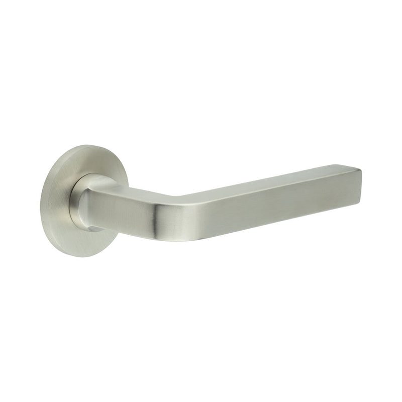 CR-104 Satin Stainless Steel  Sprung Round Rose Door Handle - CR-104A1SSS - Choice Handles