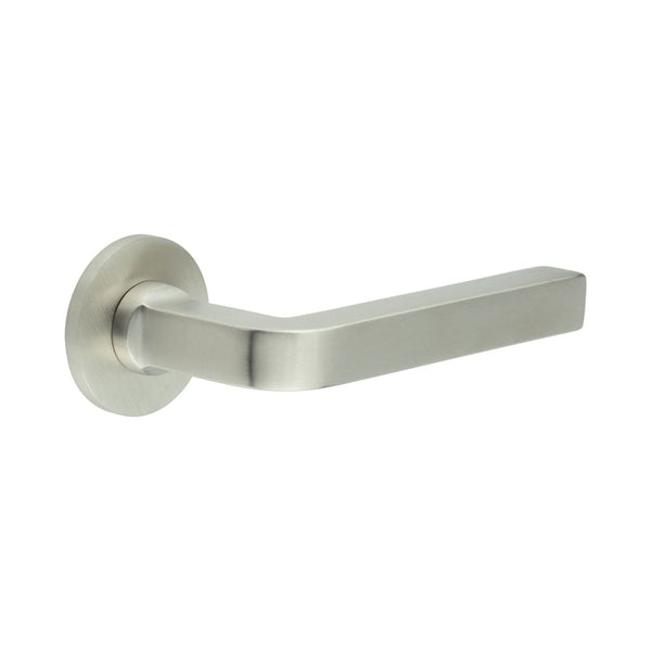 CR-104 Satin Stainless Steel  Unsprung Round Rose Door Handle - CR-104A2SSS - Choice Handles
