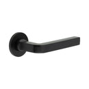 CR-104 Black Fixed Dead Round Rose Door Handle - CR-104A3MB - Choice Handles