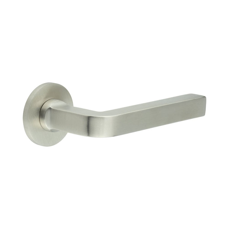 CR-104 Satin Stainless Steel  Fixed Dead Round Rose Door Handle - CR-104A3SSS - Choice Handles