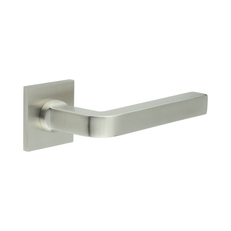 CR-104 Satin Stainless Steel  Fixed Dead Square Rose Door Handle - CR-104B3SSS - Choice Handles