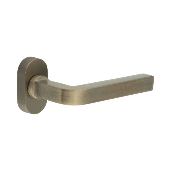 CR-104 Antique Brass Multi Point Oval Rose Door Handle - CR-104C4AB - Choice Handles