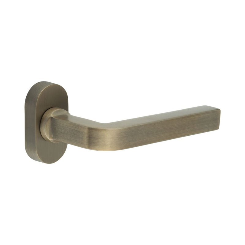 CR-104 Antique Brass Multi Point Oval Rose Door Handle - CR-104C4AB - Choice Handles