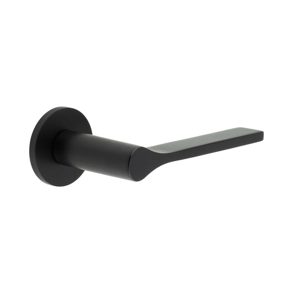 CR-105 Black Sprung Round Rose Door Handle - CR-105A1MB - Choice Handles