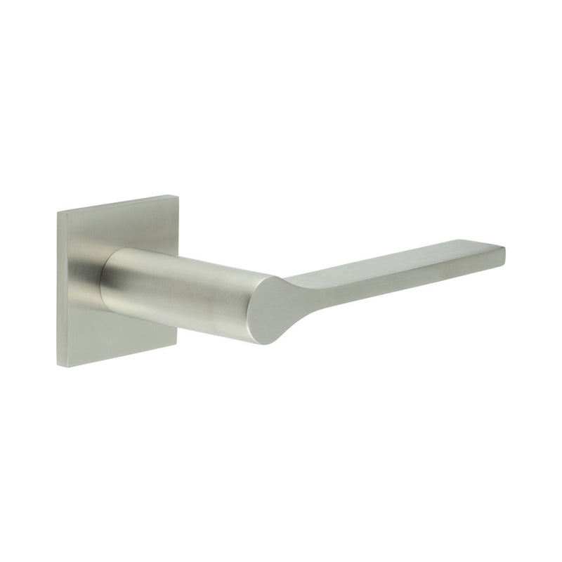 CR-105 Satin Stainless Steel  Sprung Square Rose Door Handle - CR-105B1SSS