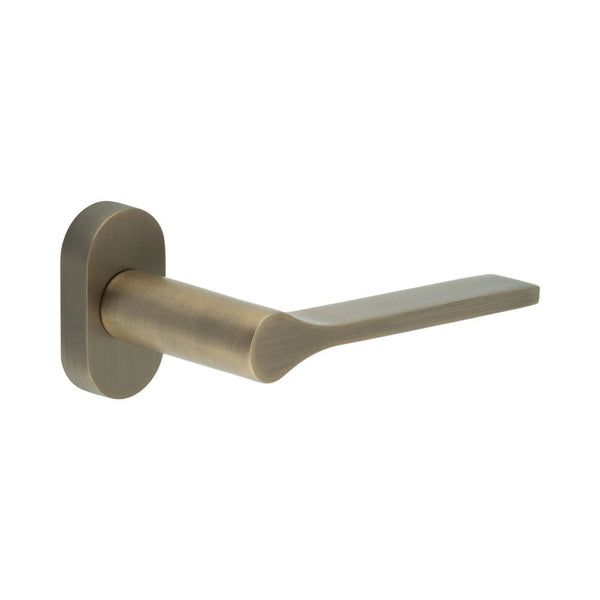 CR-105 Antique Brass Multi Point Oval Rose Door Handle - CR-105C4AB - Choice Handles