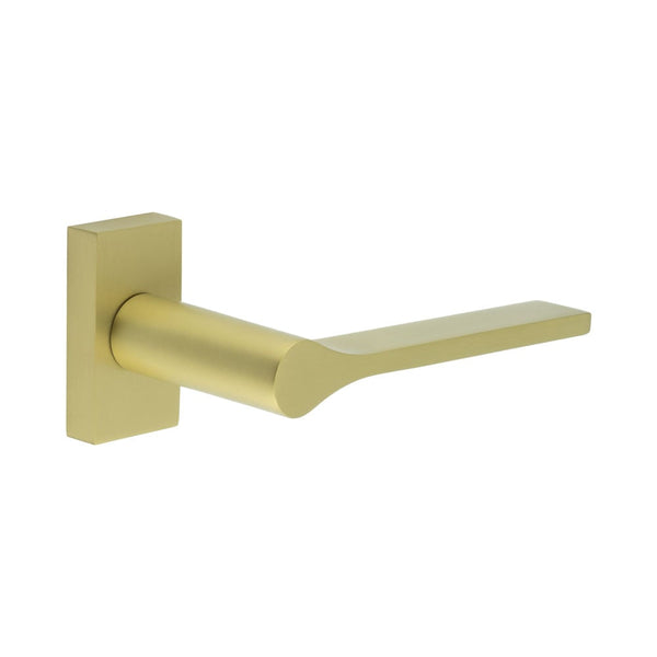 CR-105 Satin Brass Multi Point Rectangular Rose Door Handle - CR-105D4SB