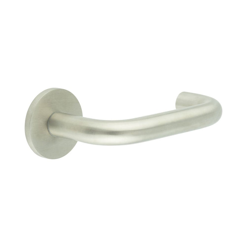 CR-106 Satin Stainless Steel  Fixed Dead Round Rose Door Handle - CR-106A3SSS - Choice Handles
